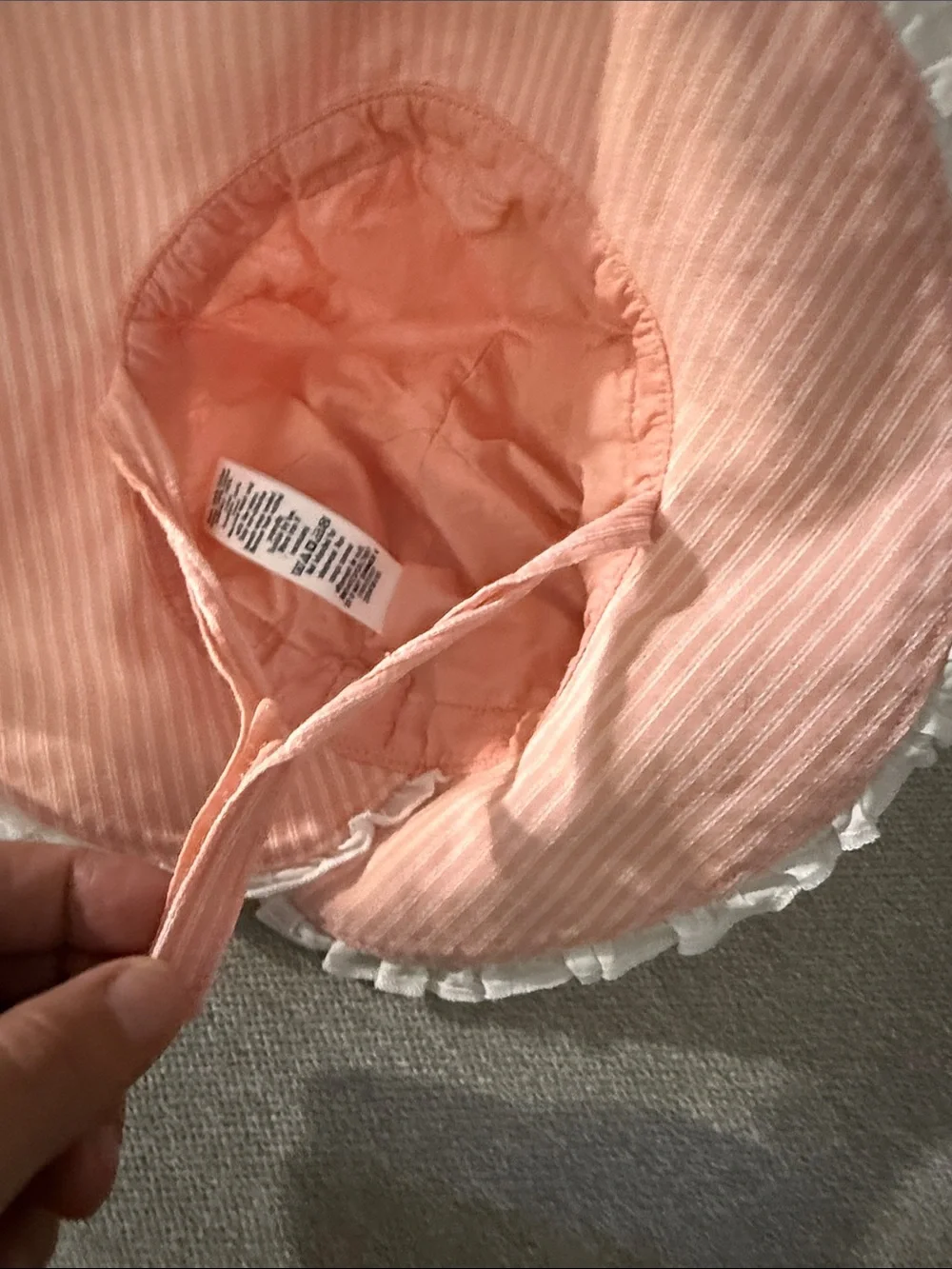 Janie and Jack Pink Striped Sun Hat with White Bow Sz 0-3